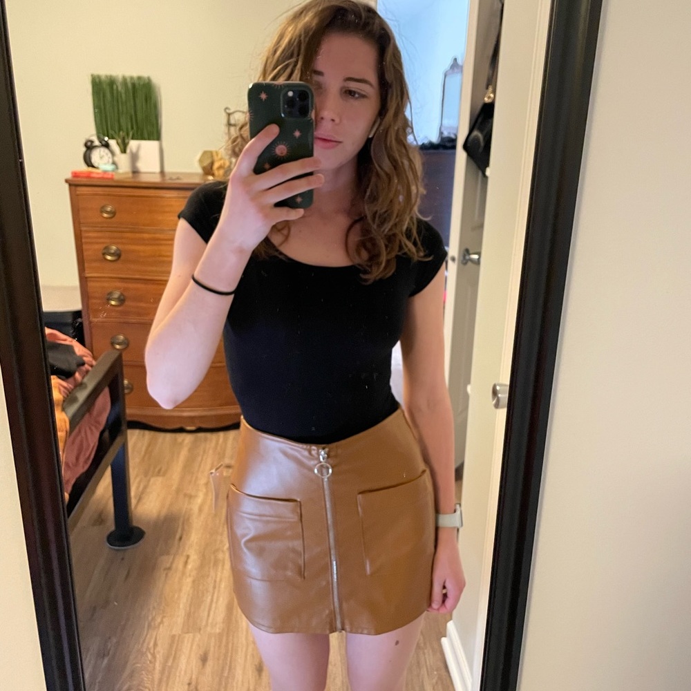 MWT faux leather skort